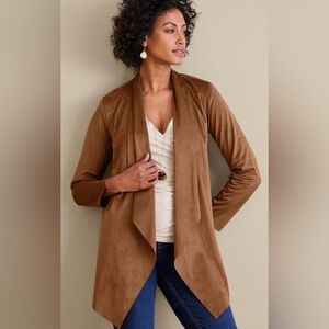 Soft Surroundings Tan Open Front Blazer